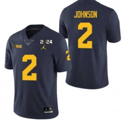 Mens Michigan Wolverines #2 Will Johnson Navy 2024 Stitched Jersey Dzhi